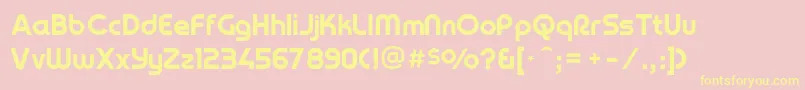 Yagiuhfno2 Font – Yellow Fonts on Pink Background