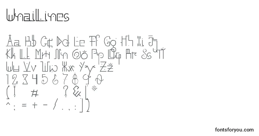 Schriftart UnaiLines – Alphabet, Zahlen, spezielle Symbole