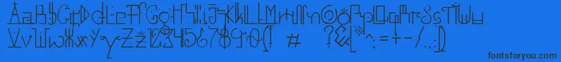UnaiLines-Schriftart – Schwarze Schriften auf blauem Hintergrund