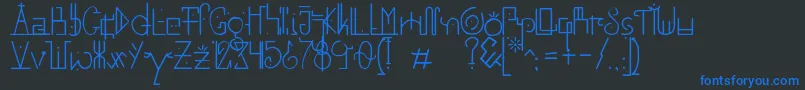 フォントUnaiLines – 黒い背景に青い文字