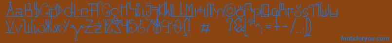UnaiLines-Schriftart – Blaue Schriften auf braunem Hintergrund