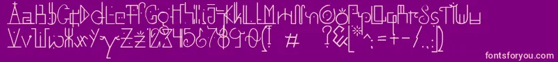 UnaiLines Font – Pink Fonts on Purple Background