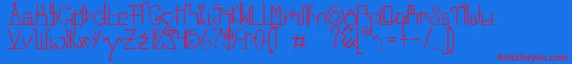 UnaiLines Font – Red Fonts on Blue Background