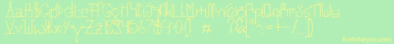 UnaiLines-Schriftart – Gelbe Schriften auf grünem Hintergrund