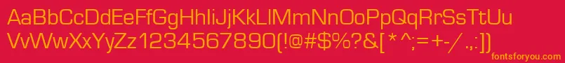 Eurostar Font – Orange Fonts on Red Background