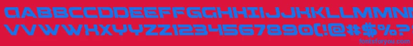 フォントBeamweaponleft – 赤い背景に青い文字