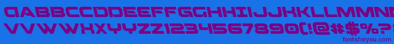 Beamweaponleft Font – Purple Fonts on Blue Background