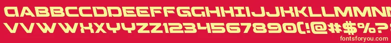 Beamweaponleft Font – Yellow Fonts on Red Background