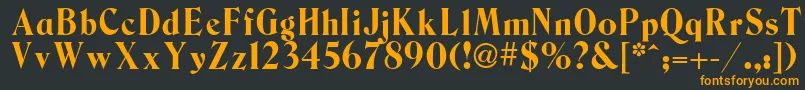フォントBerns – 黒い背景にオレンジの文字