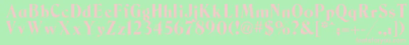 Berns-fontti – vaaleanpunaiset fontit vihreällä taustalla