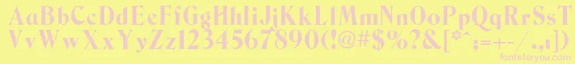 Berns-fontti – vaaleanpunaiset fontit keltaisella taustalla