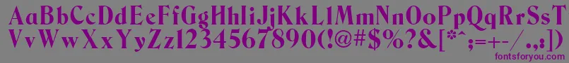 フォントBerns – 紫色のフォント、灰色の背景