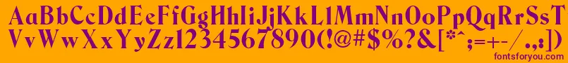 Berns-Schriftart – Violette Schriften auf orangefarbenem Hintergrund