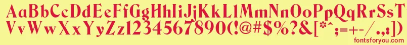 フォントBerns – 赤い文字の黄色い背景