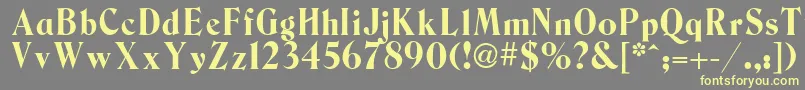 Berns-fontti – keltaiset fontit harmaalla taustalla