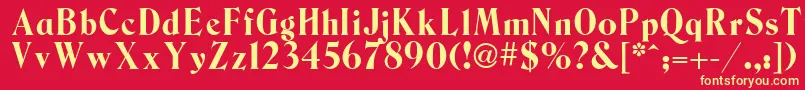 Berns Font – Yellow Fonts on Red Background