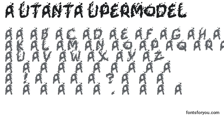 Czcionka MutantSupermodel – alfabet, cyfry, specjalne znaki