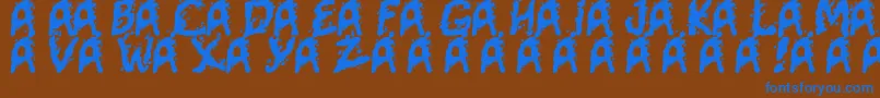 MutantSupermodel Font – Blue Fonts on Brown Background