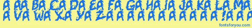 MutantSupermodel Font – Blue Fonts on Yellow Background