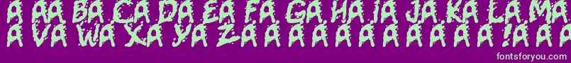 MutantSupermodel Font – Green Fonts on Purple Background