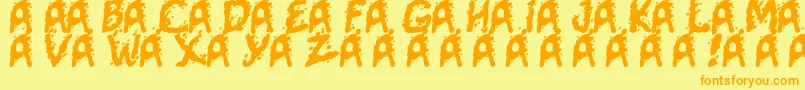 MutantSupermodel Font – Orange Fonts on Yellow Background