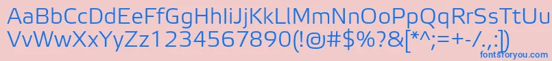 フォントElektraLightPro – ピンクの背景に青い文字
