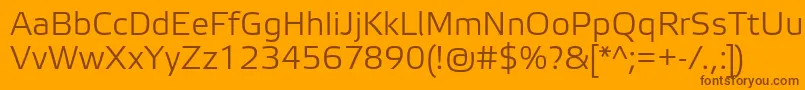 フォントElektraLightPro – オレンジの背景に茶色のフォント