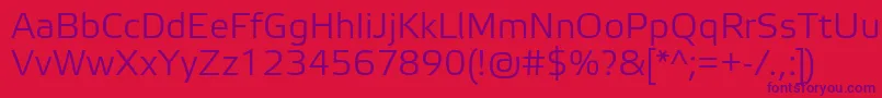 フォントElektraLightPro – 赤い背景に紫のフォント