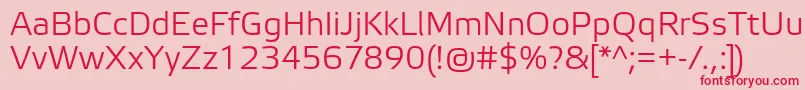 フォントElektraLightPro – ピンクの背景に赤い文字