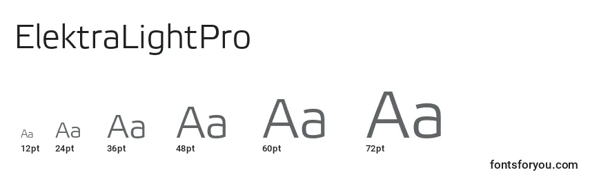ElektraLightPro Font Sizes