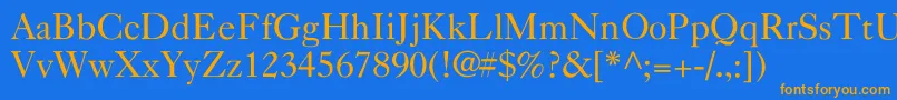 TintinabulationNormal Font – Orange Fonts on Blue Background