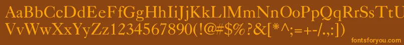 TintinabulationNormal Font – Orange Fonts on Brown Background