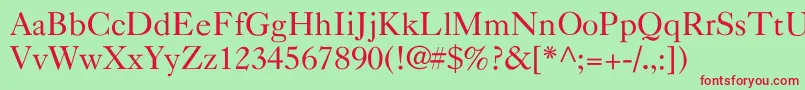 TintinabulationNormal Font – Red Fonts on Green Background