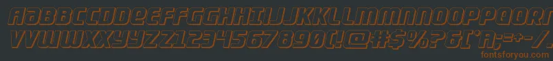 Lightsider3D-fontti – ruskeat fontit mustalla taustalla
