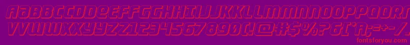 Lightsider3D-Schriftart – Rote Schriften auf violettem Hintergrund