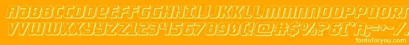 Lightsider3D-fontti – keltaiset fontit oranssilla taustalla
