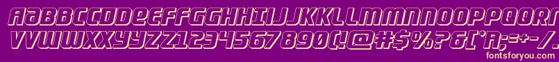 Lightsider3D-fontti – keltaiset fontit violetilla taustalla