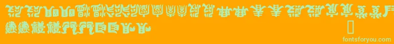 Kemuri Font – Green Fonts on Orange Background