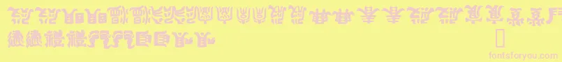 Kemuri Font – Pink Fonts on Yellow Background