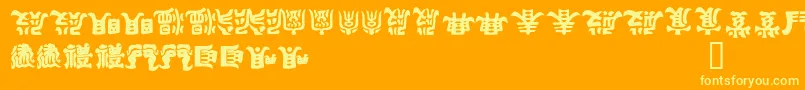 Kemuri Font – Yellow Fonts on Orange Background