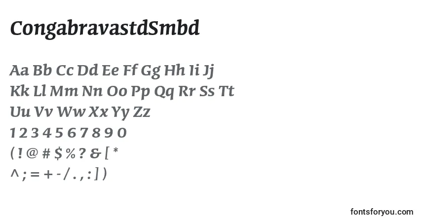 Czcionka CongabravastdSmbd – alfabet, cyfry, specjalne znaki