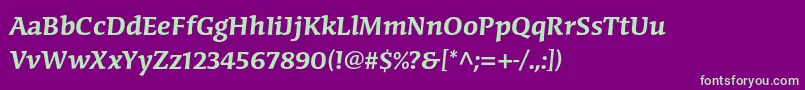 フォントCongabravastdSmbd – 紫の背景に緑のフォント