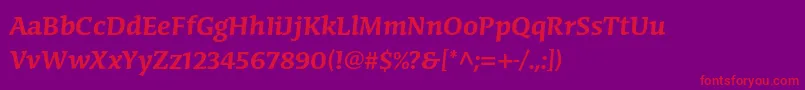 CongabravastdSmbd Font – Red Fonts on Purple Background