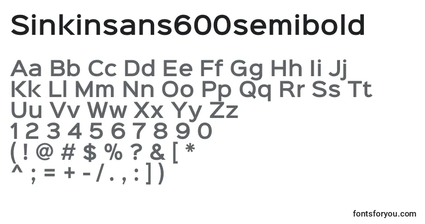 Sinkinsans600semibold (78015) Font – alphabet, numbers, special characters