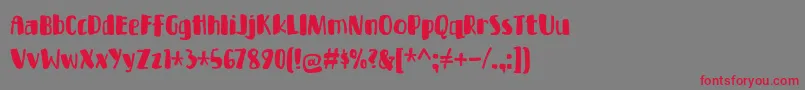 フォントBottlePartyDemo – 赤い文字の灰色の背景