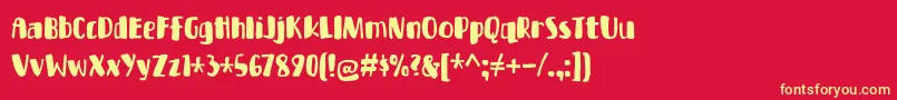 BottlePartyDemo Font – Yellow Fonts on Red Background