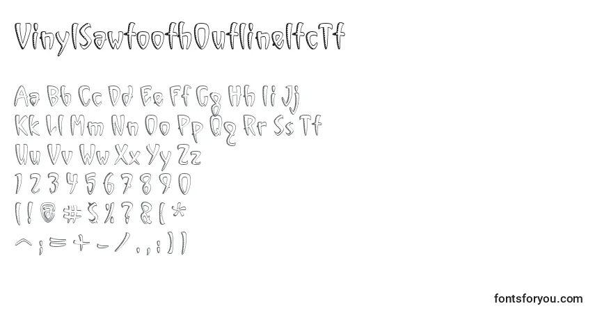 Fuente VinylSawtoothOutlineItcTt - alfabeto, números, caracteres especiales