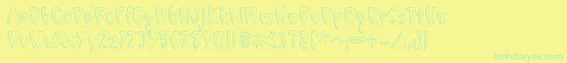 Шрифт VinylSawtoothOutlineItcTt – зелёные шрифты на жёлтом фоне