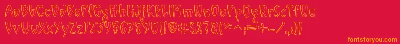 VinylSawtoothOutlineItcTt Font – Orange Fonts on Red Background