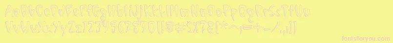 VinylSawtoothOutlineItcTt Font – Pink Fonts on Yellow Background
